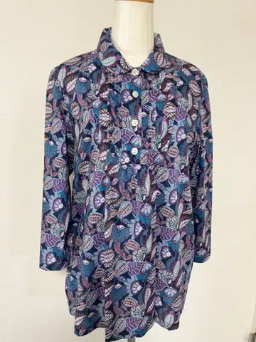 리버티 숄카라 앞 턱 블라우스 (Harvest Time)