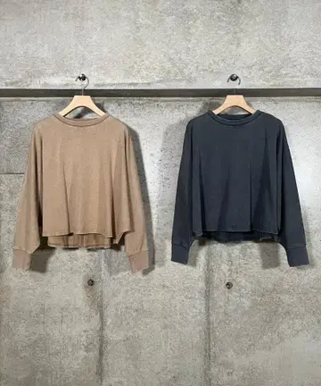 RILATO 새상품 피그먼트 가공 크롭 기장 돌먼