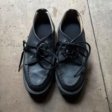 가죽 블랙 레이스업 슈즈