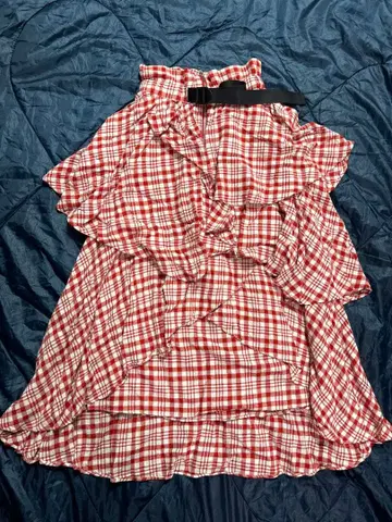 캔디 스트리퍼 랜덤 플레어 체크 스커트