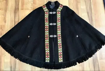 빈티지 FJORD FASHIONS 노르웨이산 울 판초 노르딕