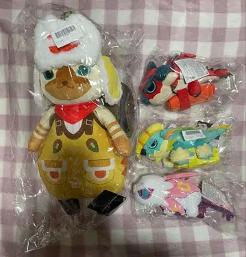 몬스터 헌터 봉제 인형 포함 에코백 3종 + 와일즈 오토모 아이루
