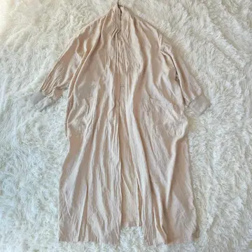 부즈루드 노카라 겉옷 롱 루즈핏 체형 커버 내추럴