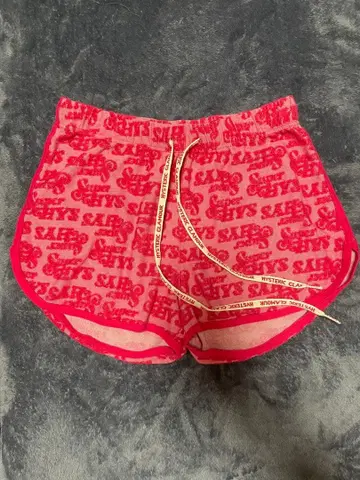 히스테릭 SUPER HYS 모노그램 패턴 숏팬츠 핑크