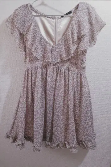 레오파드 쉬폰 미니 원피스 이마쥬 코스튬