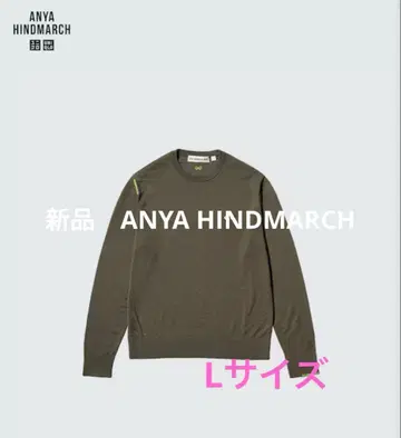 L 사이즈 새상품 유니클로 안야 힌드마치 메리노 크루넥 스웨터