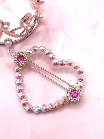 하트형 아크릴 비즈 브로치