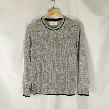 이카 니트 그레이 네이비 M 울 혼방 B3957