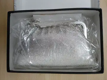 실버 메쉬 클러치백 약 23cm