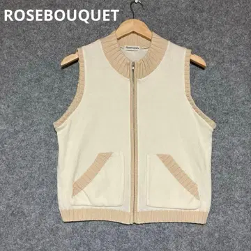 ROSEBOUQUET 아이보리 니트 베스트 지퍼 포함