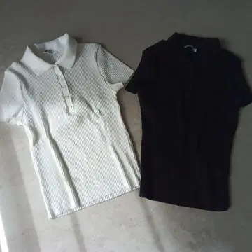 ZARA 카라 부착 무지 반팔 심플 티셔츠 풀오버 L 봄 여름