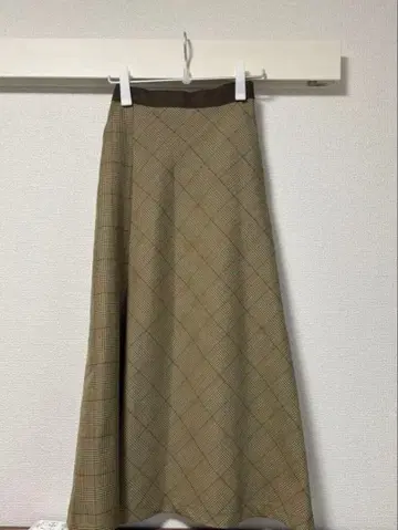 PUBLIC TOKYO 체크 무늬 롱 스커트 프리 사이즈