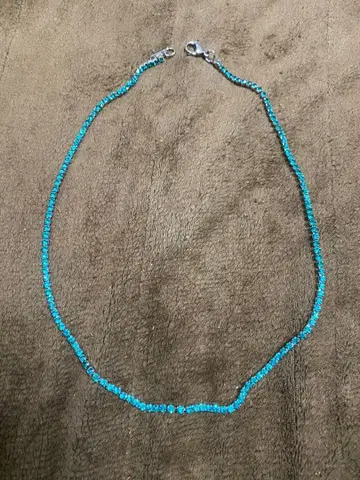 터콰이즈 블루 테니스 체인 목걸이 53cm 3mm