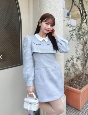 dazzlin 트위드 도킹 미니 원피스