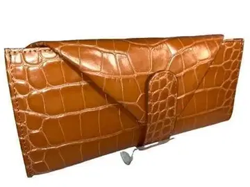 장지갑 소가죽 크로커다일 패턴 PS-TT42LW8 오렌지 브라운