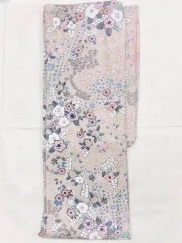 세탁 가능한 코몬 이중 기모노 레트로 베이지