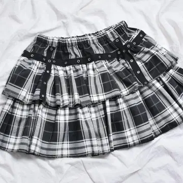 볼칸 & 아프로디테 블랙 티어드 하토메 스커트