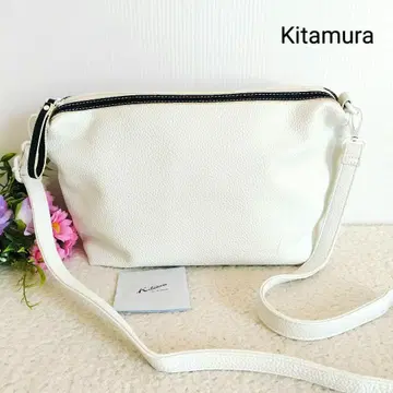 새상품급 Kitamura 키타무라 숄더백 가죽 화이트