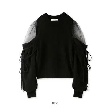 snidel 스나이델 시스루 숄더 니트 풀오버 블랙