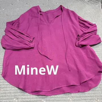 마렛메트 구매 MineW 전후 2way 린넨 플레어 리본 상의