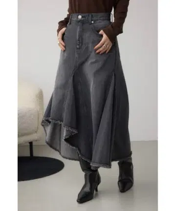 AZUL by moussy 그레이 데님 스커트 S