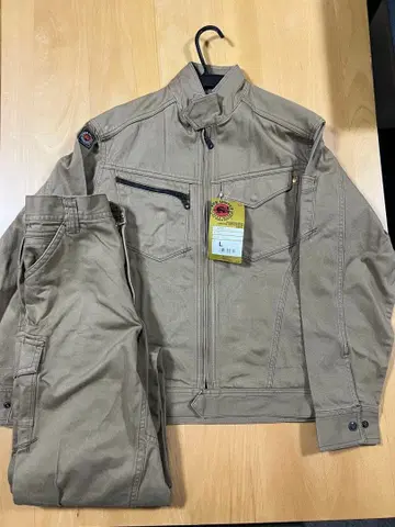 바틀 작업옷 상하의 세트 사이즈 L 카멜 면 100%