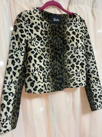 Barbie 레오파드 무늬 노카라 자켓 USA 0