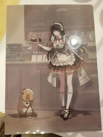 한국 한정판 명조 콜라보 카페 치사키 클리어 파일