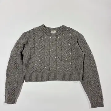 [ 새상품급 ] IENA 펄 장식 케이블 풀오버 니트 2023 울