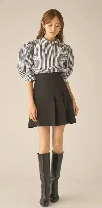 SNIDEL 플리츠 스카쇼팬 0 블랙