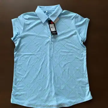 adidas 여성용 피케 셔츠 스카이블루 다이아몬드 패턴