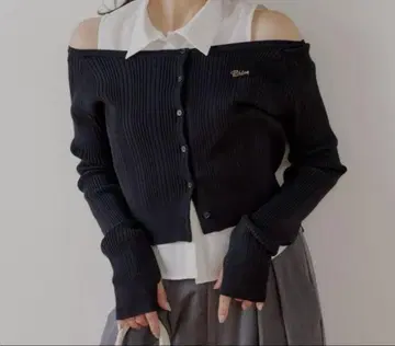 chico 셔츠 레이어드 2way 가디건 블랙