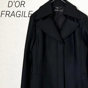 D'OR FRAGILE 롱 코트 모 100% 포켓 부착 심플