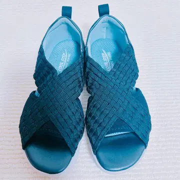 COOL STEP 뜨개질 디자인 블랙 샌들