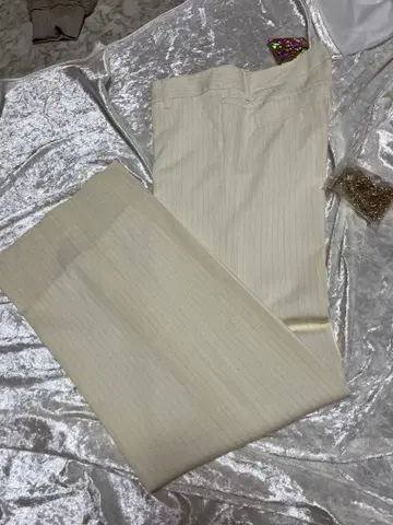 CECIL Mc BEE FABULOUS 아이보리 스트라이프 와이드 팬츠