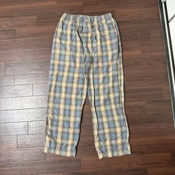 체크 무늬 이지 팬츠