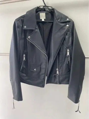 [ H&M ] 블랙 라이더 자켓 합성 피혁제