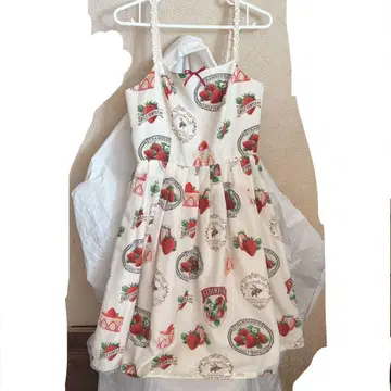 오늘까지 한정판 가격 인하 스트로베리 패턴 원피스