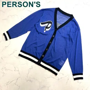 새상품급 PERSON'S 퍼슨즈 얇은 소재 가디건 파랑 블루 긴팔 M