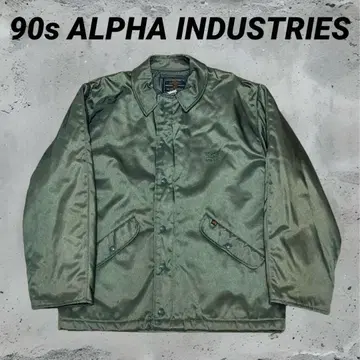 90s ALPHA 그린 필드 자켓 레이온 USA L 사이즈