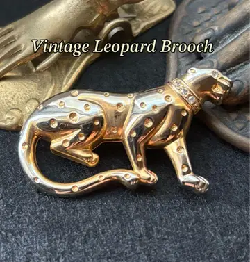 빈티지 영국 레오파드 브로치