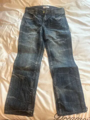 Superdry 다크 블루 스트레이트 데님 허리 82