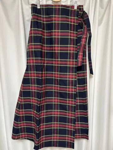 마더 마더 체크 랩스커트 빨간색 체크 마다마다