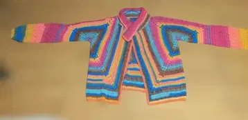 70s 컬러풀 스트라이프 긴팔 가디건