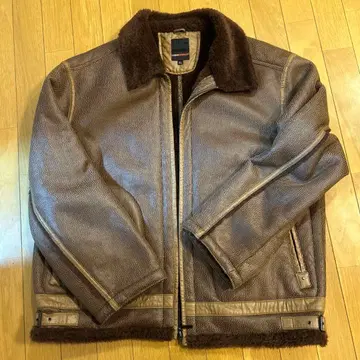 브라운 가죽풍 2L 보아 자켓