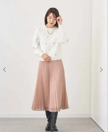 아나이 플리츠 롱 스커트