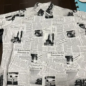 구제 의류 긴팔 셔츠 프린트