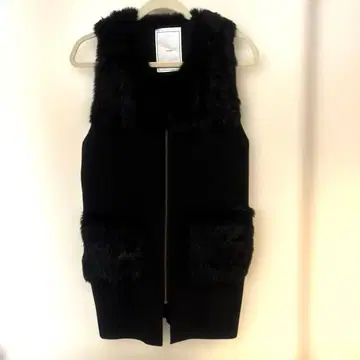 야마다야 누엘 퍼 블랙 니트 베스트