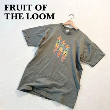 프룻 오브 더 룸 반팔 T셔츠 L 카키 코튼 100% 미국제