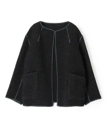 BACCA 울 와플 크로스 파이핑 자켓